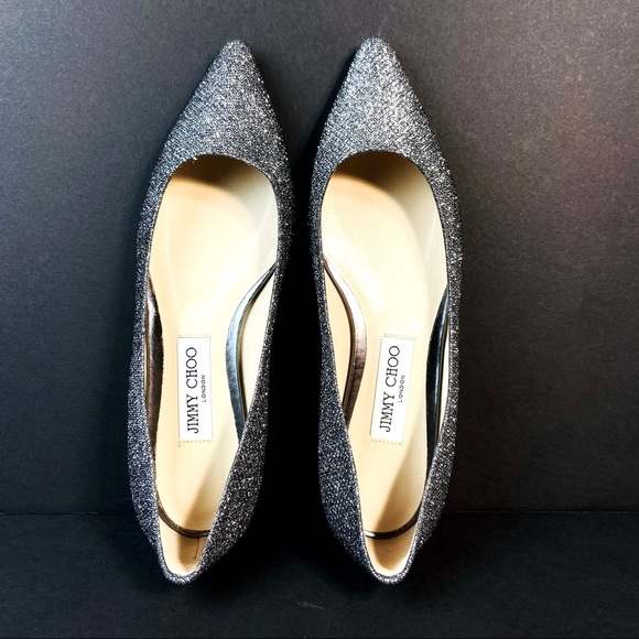 Jimmy Choo Shoes - NWOB Jimmy Choo gray glitter pointed flats